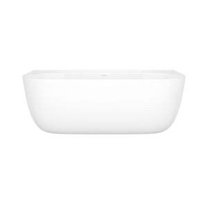 Eldon 68-7/8 Inch X 33-1/2 Inch Freestanding Soaking Bathtub in Volcanic Limestone&trade; with No Overflow Hole - Gloss White | Model Number: ELD-N-SW-NO - Product Knockout