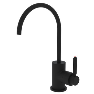 Lux Contemporary C-Spout Hot Water Faucet - Matte Black with Metal Lever Handle | Model Number: G7545LMMB-2 - Product Knockout