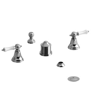 DISCONTINUED Classic Two Handle Deck Mount Bidet - Chrome/White | Model Number: GN09LCW