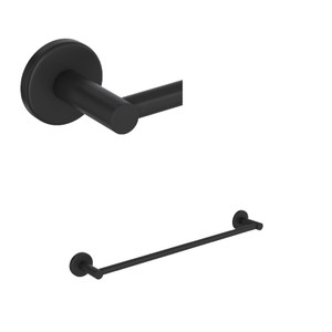 Lombardia Wall Mount 18 Inch Single Towel Bar - Matte Black | Model Number: LO1/18MB - Product Knockout