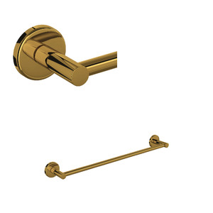 Lombardia Wall Mount 18 Inch Single Towel Bar - Unlacquered Brass | Model Number: LO1/18ULB - Product Knockout