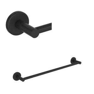 Lombardia Wall Mount 24 Inch Single Towel Bar - Matte Black | Model Number: LO1/24MB - Product Knockout