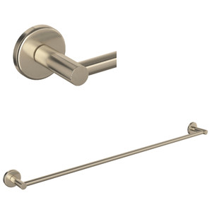 Lombardia Wall Mount 30 Inch Single Towel Bar - Satin Nickel | Model Number: LO1/30STN - Product Knockout
