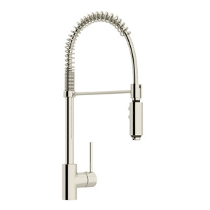 Pirellone Side Lever Pro Pulldown Kitchen Faucet - Polished Nickel with Metal Lever Handle | Model Number: LS64L-PN-2 - Product Knockout