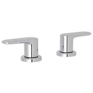 DISCONTINUED-Meda Set of Hot and Cold 1/2 Inch Sidevalves - Polished Chrome with Metal Lever Handle | Model Number: LV120L-APC - Product Knockout