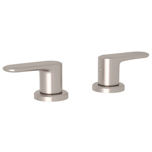 DISCONTINUED-Meda Set of Hot and Cold 1/2 Inch Sidevalves - Satin Nickel with Metal Lever Handle | Model Number: LV120L-STN - Product Knockout