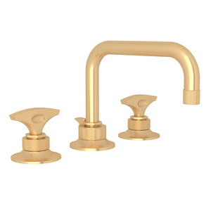 DISCONTINUED-Graceline U-Spout Widespread Bathroom Faucet - Satin Brass with Metal Dial Handle | Model Number: MB2009DMSTB-2 - Product Knockout