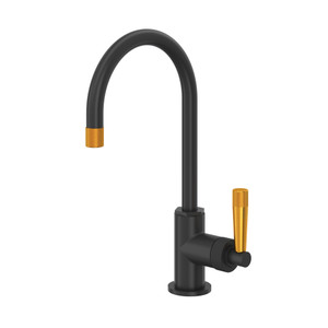Graceline® Bar/Food Prep Kitchen Faucet With C-Spout - Matte Black/Satin Gold | Model Number: MB7960LMMBG