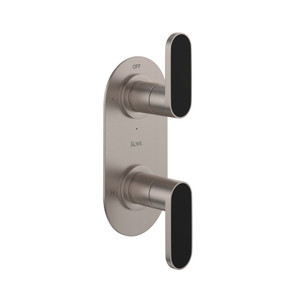 Miscelo 1/2 Inch Thermostatic Trim with Diverter - Satin Nickel Spout with Nero Insert with Lever Handle with Insert | Model Number: MI12W2NRSTN - Product Knockout