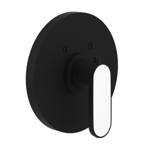 Miscelo 3/4 Inch Thermostatic Trim without Volume Control - Matte Black Spout with Bianco Insert with Lever Handle with Insert | Model Number: MI13W1BLMB - Product Knockout