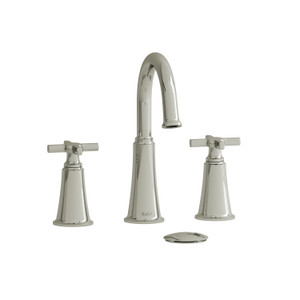 Robinet de lavabo rétractable en plusieurs parties avec bec en C Momenti​​​​​​​ - Nickel poli avec poignées en croix  | Numéro de modèle: MMRD08+PN - Produit épuisé