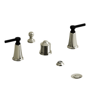 DISCONTINUED Momenti™ Two Handle Deck Mount Bidet - Polished Nickel/Black | Model Number: MMRD09LPNBK