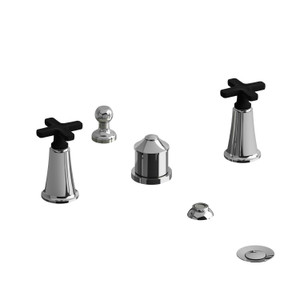 DISCONTINUED Momenti™ Two Handle Deck Mount Bidet - Chrome/Black | Model Number: MMRD09XCBK
