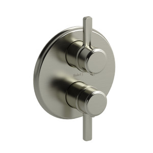 Momenti 3/4 Inch Thermostatic and Pressure Balance Multi-Function System  - Brushed Nickel with J-Shaped Handles | Model Number: MMRD83JBN - Product Knockout
