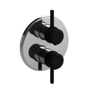 DISCONTINUED Momenti™ 3/4" Therm & Pressure Balance Multi-Function System - Chrome/Black | Model Number: MMRD83LCBK