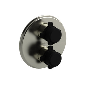 DISCONTINUED Momenti™ 3/4" Therm & Pressure Balance Multi-Function System - Brushed Nickel/Black | Model Number: MMRD83XBNBK