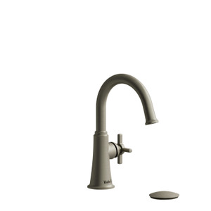 Momenti Single Handle Lavatory Faucet with C-Spout  - Brushed Nickel with Cross Handles | Model Number: MMRDS01+BN - Product Knockout
