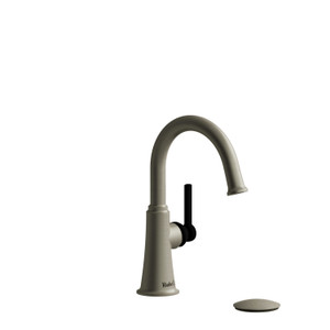 Momenti Single Handle Bathroom Faucet with C-Spout  - Brushed Nickel and Black with Lever Handles | Model Number: MMRDS01LBNBK - Product Knockout