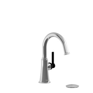 DISCONTINUED-Momenti Single Handle Bathroom Faucet with C-Spout - Chrome and Black with Lever Handles | Model Number: MMRDS01LCBK-10 - Product Knockout