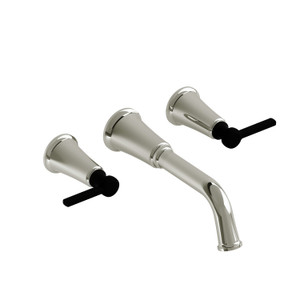 DISCONTINUED Momenti™ Wall Mount Lavatory Faucet - Polished Nickel/Black | Model Number: MMSQ03LPNBK