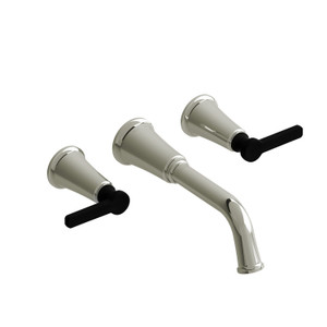 Momenti™ Wall Mount Tub Filler - Polished Nickel/Black | Model Number: MMSQ05JPNBK