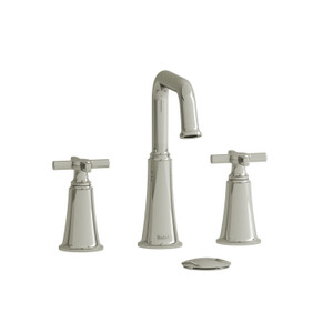 Robinet de lavabo rétractable en plusieurs parties avec bec en U Momenti​​​​​​​ - Nickel poli avec poignées en croix  | Numéro de modèle: MMSQ08+PN - Produit épuisé