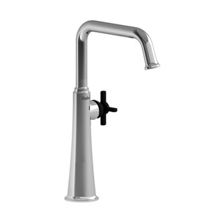 Momenti™ Single Handle Tall Lavatory Faucet With U-Spout - Chrome/Black | Model Number: MMSQL01+CBK