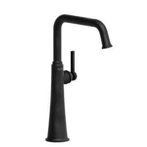 Momenti Single Handle Tall Bathroom Faucet with U-Spout  - Black with Lever Handles | Model Number: MMSQL01LBK - Product Knockout