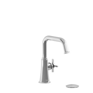 DISCONTINUÉ -Robinet de lavabo simple avec bec en U de 1,0 gal/min Momenti - Chrome avec poignées en croix | Numéro de modèle: MMSQS01+C-10 - Produit épuisé