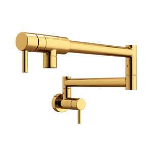 Modern Pot Filler - Unlacquered Brass with Metal Lever Handle | Model Number: QL66L-ULB-2 - Product Knockout