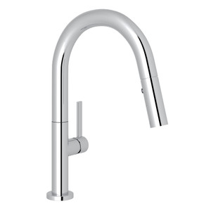 Modern Lux Pulldown Bar and Food Prep Faucet - Polished Chrome with Metal Lever Handle | Model Number: R7581SLMAPC-2 - Product Knockout