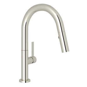 Modern Lux Pulldown Bar and Food Prep Faucet - Polished Nickel with Metal Lever Handle | Model Number: R7581SLMPN-2 - Product Knockout