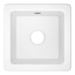 Lancaster™ 15" Single Bowl Fireclay Bar/Food Prep Kitchen Sink - White (WH) | Model Number: RC1515WH