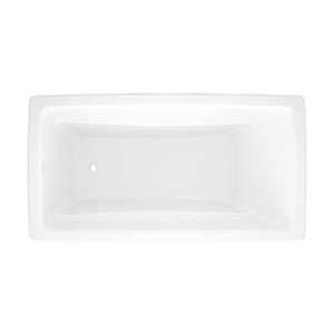 Rossendale 65-7/8 Inch X 35-5/8 Inch Undermount/Drop-In Bathtub in Volcanic Limestone&trade; with Internal Overflow Hole - Gloss White | Model Number: ROS-N-SW-IO - Product Knockout