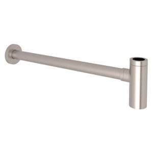 DISCONTINUED-16 1/2 Inch Modern Cylinder Style Extended Decorative P-Trap - Satin Nickel | Model Number: RPT124STN - Product Knockout