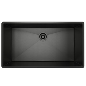 Forze Single Bowl Stainless Steel Kitchen Sink - Black Stainless Steel | Model Number: RSS3016BKS - Product Knockout