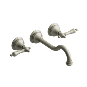 DISCONTINUED Retro™ Wall Mount Lavatory Faucet - Brushed Nickel | Model Number: RT03LBN