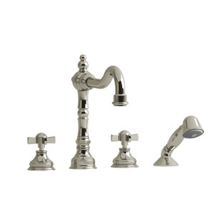 DISCONTINUED Retro™ 4-Hole Deck Mount Tub Filler - Polished Nickel | Model Number: RT12XPN