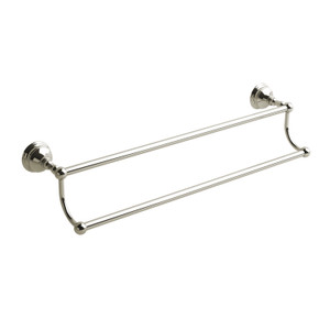 Retro Double 24 Inch Towel Bar  - Polished Nickel | Model Number: RT6PN - Product Knockout
