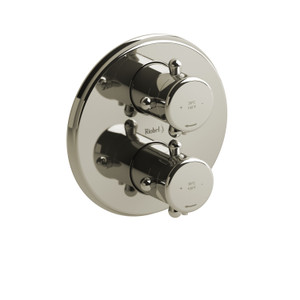 Garniture multifonctions pour valve pression équilibrée et thermostatique ​​​3/4" Retro - Nickel poli avec poignées en croix  | Numéro de modèle: RT83+PN - Produit épuisé