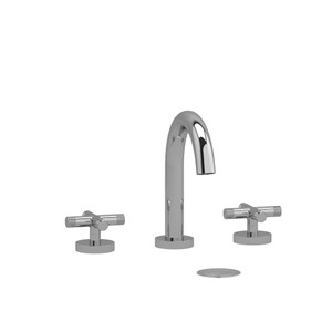 Riu Widespread Bathroom Faucet with C-Spout with Knurled Cross Handles - Chrome | Model Number: RU08+KNC - Product Knockout