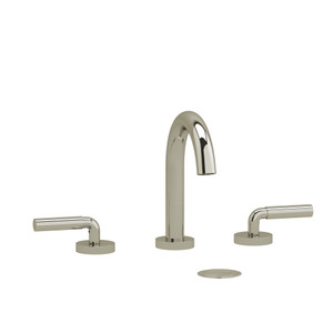 Riu Widespread Bathroom Faucet with C-Spout  - Polished Nickel with Lever Handles | Model Number: RU08LPN - Product Knockout