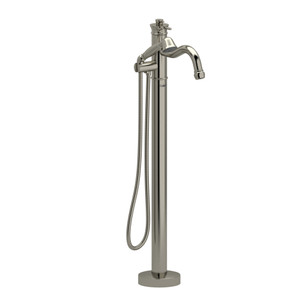 DISCONTINUED-Retro Single Hole Floor Mount Tub Filler Trim  - Brushed Nickel | Model Number: TAT39BN - Product Knockout