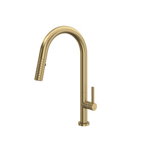 Tenerife Pull-Down Kitchen Faucet with C-Spout - Antique Gold | Model Number: TE55D1LMAG - Product Knockout