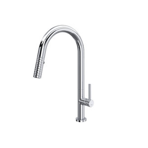 Tenerife Pull-Down Kitchen Faucet with C-Spout - Polished Chrome | Model Number: TE55D1LMAPC - Product Knockout