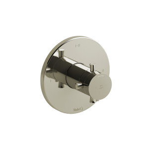 Edge 1/2 Inch Thermostatic and Pressure Balance Trim with up to 3 Functions  - Polished Nickel with Cross Handles | Model Number: TEDTM23+PN - Product Knockout