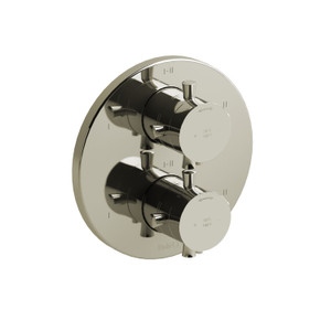 Edge 3/4 Inch Thermostatic and Pressure Balance Trim with up to 6 Functions  - Polished Nickel with Cross Handles | Model Number: TEDTM46+PN - Product Knockout