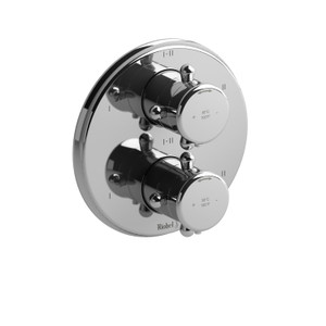 Garniture pour valve pression équilibrée ​​​​et thermostatique 3/4" avec jusqu'à 6 fonctions Classique - Chrome avec poignées en croix  | Numéro de modèle: TGN46+C - Produit épuisé