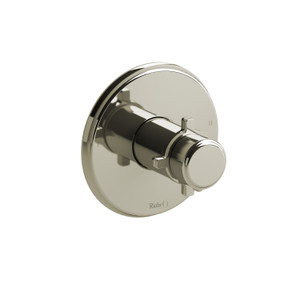 Garniture pour valve pression équilibrée et thermostatique ​​​​1/2" avec jusqu'à 3 fonctions Momenti - Nickel poli avec poignées en croix  | Numéro de modèle: TMMRD44+PN - Produit épuisé