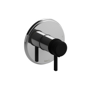 DISCONTINUED Momenti™ 1/2" Therm & Pressure Balance Trim With 2 Functions - Chrome/Black | Model Number: TMMRD44LCBK